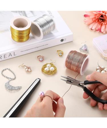 Hotop Jewelry Wire Set - 1mm Craft Wire with Pliers and Ring Sizer - Gold Silver Rose Gold - 25m Rolls - Beading Jewelry Aluminum Craft Wire - 182022 Gauge - Buy Online on GoSupps.com