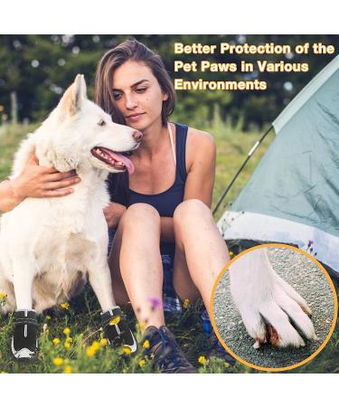 Dog Winter Boots for Large, Small, and Medium Dogs - Anti-Slip Snow Shoes for Hiking and Hardwood Floors - Reflective Straps - 4PCS Set, Black - Size 4 - 2.32 x 3.15 (W*L) - Buy Online on GoSupps.com