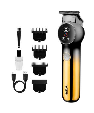 VGR Men's Electric Beard Trimmer with Turbo Mode and Precision Ceramic Blades - Rechargeable Professional Detailer - Cordless Hair Clippers for Stubble Body Trimming