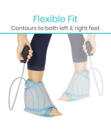 Vive Compression Ankle Ice Pack Wrap for Foot Pain Relief - Cold Brace for Injuries - Support for Swelling, Sprains, & Fractures - Reusable Gel - Fits Small & Large Feet, Gray - Buy Online on GoSupps.com