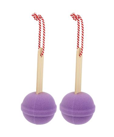 Beaupretty 2pcs Shower Sponge Bath Loofahs Wash Ball Puff Exfoliating Cleaning Body Sponge Soft Bathing Accessories for Purple