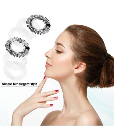 9-Piece Flexible Circular Stretch Comb Set for Women & Girls - 3 Colors (Black, White, Clear) - Buy Online on GoSupps.com