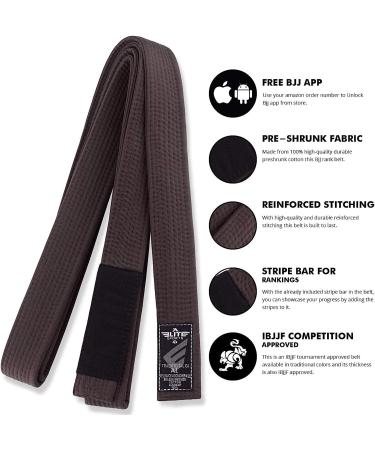 Elite Sports BJJ Belt A3 Brown - Premium Brazilian Jiu Jitsu Belts - Buy Online on GoSupps.com