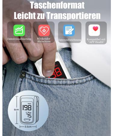 Hovelry Bluetooth Pulse Oximeter Accurate Oxygen Saturation & Heart Rate Monitoring Device with Free App (Gray) - Buy Online on GoSupps.com