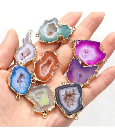 1PC Natural Stone Gem Irregular Geode Edge Connector Handmade Crafts Necklace Bracelet Accessories for Women 20x30-25x35mm Full of Texture (Color : Brown) - Buy Online on GoSupps.com
