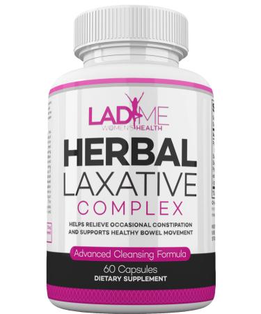 Herbal Laxative for Constipation Relief for Women with Psyllium Husk Cascara Sagrada Senna Leaf Aloe Vera & Probiotics Gentle Cleanse and Detox Digestive Support Supplement 60 Capsules by LadyMe