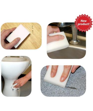 Abbey 10-Pack White Magic Eraser Sponges for Stain & Mark Removal - Ideal for Walls, Kitchens, Bathrooms - Melamine Cleaning Sponge - 25.5x8.99x5cm - Buy Online on GoSupps.com