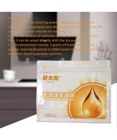 Foam Free Deoiling Powder Kitchen Cleanser Degreasing Household & Canteens & Restaurant Cleaning Foamless Remover 2.2LB - Buy Online on GoSupps.com