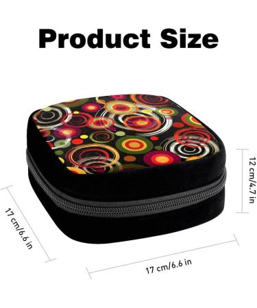 GIAPB Period Bag | Sanitary Napkin Storage & Pad Holder | Makeup Pouch | Colorful Circle Art Illustration Color2726 - Buy Online on GoSupps.com