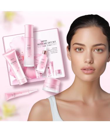 Japanese Cherry blossoms Skin Care 5-piece Set - Cleaning Eye Cream Face Cream Toner Sunscreen anti-dark circles cream eye contour cream 150ML - Buy Online on GoSupps.com