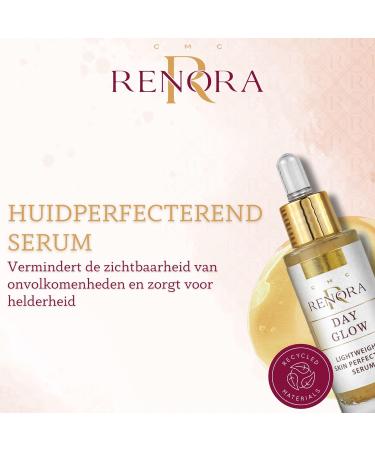 Renora Cosmetics RENORA Day Glow Ultralight Crystalline Serum I Skin Perfecting Serum I Facial Serum I Hydrating and Protecting I Fresh Skin I Hyaluronzuur I Kamille I Alo Vera I Vitamine B3 I 30 ML - Buy Online on GoSupps.com