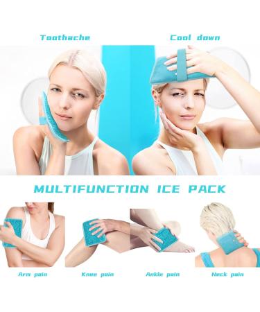 Gel Beads Ice Pack with Strap - Reusable Hot & Cold Compress for Various Body Parts - 7.76''x4.93'' (Blue) - Buy Online on GoSupps.com