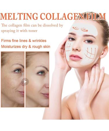 Pure Collagen Films Collagen Mask Highprime Collagen Film Face Mask Korean Skincare Face Lift Mask Soluble Protein Mask for Skin Tightening Promote Essence Absorption (2 Box) - Buy Online on GoSupps.com
