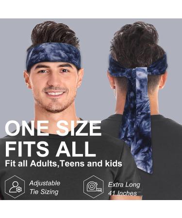 Whaline 6Pcs Tie Dye Sport Headband Set - Elastic Non-Slip Head Wrap for Men and Women | Perfect for Working Out, Running, and Athletics | Multicolored Sweatband Set - Buy Online on GoSupps.com