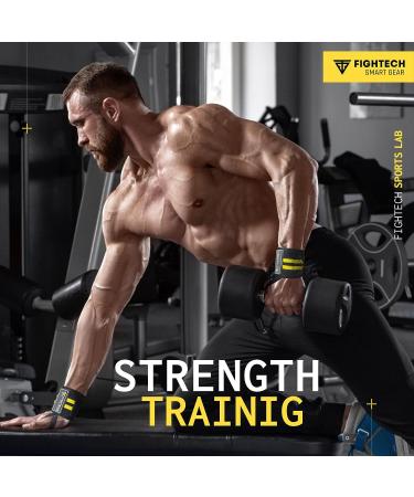 FIGHTECH Upgraded 2023 PRO Series 18 Yellow Wrist Wraps | Professional Grade for Weightlifting, CrossFit & Powerlifting - Buy Online on GoSupps.com