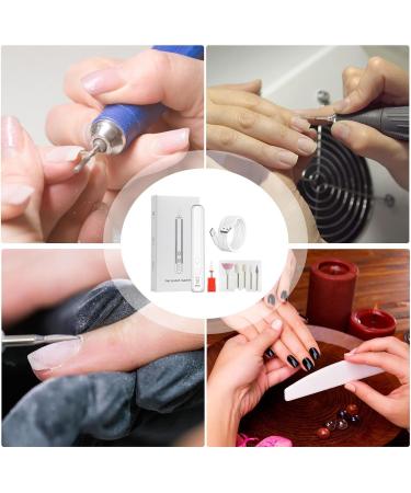 Electric Filer for Nail | Electric Polishing Set with Nail Drill - Compact Portable Design Electric Filer Hand Foot Care Tool for Nail Grind Trim Polish White English Version - Buy Online on GoSupps.com