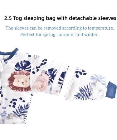 Chilsuessy Jungle Lion Toddler Sleeping Bag with Feet - 2.5 Tog, Removable Sleeves - Winter Sleep Sack for Babies 4-5 Years - Buy Online on GoSupps.com
