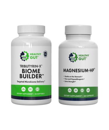 Healthy Gut Tributyrin-X Biome Builder 90 Softgels and Magnesium-HP 60 Capsules