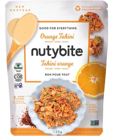 Nutybite Granola Clusters Orange Tahini Functional benefits Vegan Gluten Free No added sugar Non GMO Superfood snack (4 x 120g) - Buy Online on GoSupps.com