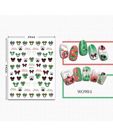 Christmas Cartoon Nail Stickers 10 Sheets Self-Adhesive Nail Decal for Kids Nail Art Decoration Design Supplies - Buy Online on GoSupps.com