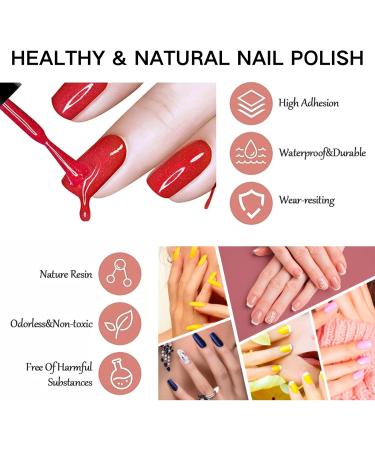 TBeautfave Purple Nail Polish Set Peel Off Nude Nail Varnish Sets Quick Dry & Long Lasting Pink Nail Polish Water Based Natural Nail Varnish Sets for Women DIY Nail Art Set A - Buy Online on GoSupps.com