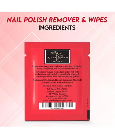 Karma Halal Nail Polish Remover Wipes | Rose Oil Infused | Non-Toxic, Vegan & Cruelty-Free | Pack of 10 - Buy Online on GoSupps.com
