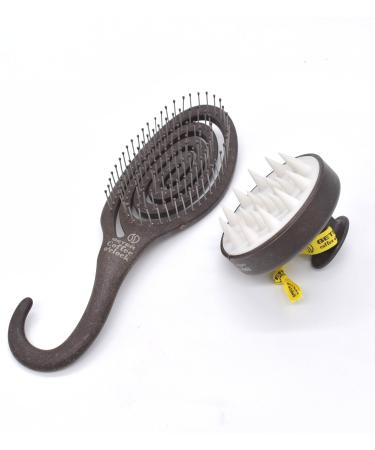 Better - Coffee O'Clock Disgusting hair brush and scalp massager set - hair care essentials for smooth and relaxing hair hair brush - scalp massage device - hair tubes