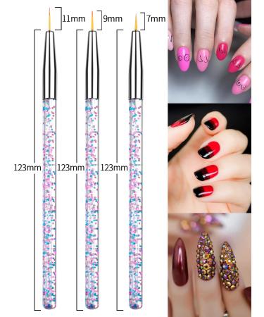 Spearlcable 8-Piece Acrylic Nail Brush Set with Rhinestone Handles - Perfect for Nail Art Design & Gel Polish Painting at Home or Salon - Buy Online on GoSupps.com