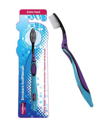 Top Med ETS Smokers Toothbrush Extra Hard (Color May Vary) 1 Count (Pack of 1)