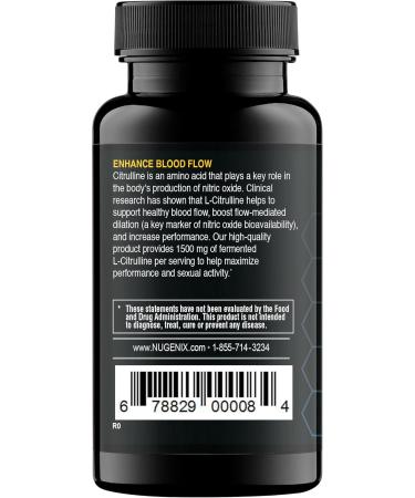 Nugenix Essentials L-Citrulline Supplement for Enhanced Blood Flow and Performance - 1500 mg 60 Capsules 60 Count (Pack of 1) - Buy Online on GoSupps.com