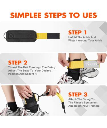 Yellow Ankle Resistance Bands Set for Glutes & Legs Workout - Home Gym Exercise Equipment for Women & Men - Buy Online on GoSupps.com