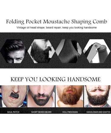Folding Stainless Steel Beard Comb with Round Teeth - Pocket Size for Household, Barber & Salon Use (2#) - Buy Online on GoSupps.com