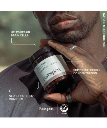 Puresport Lion's Mane Supplement | 60 Capsules | 30% Polysaccharides for Brain Focus, Energy, and Memory - Buy Online on GoSupps.com
