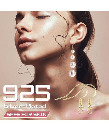 100 PCS/50 Pairs 925 Silver-Plated Earring Hooks for Jewelry Making | Hypoallergenic Earring Supplies with 300 PCS Upgraded Kit - Includes Backs and Jump Rings - Buy Online on GoSupps.com