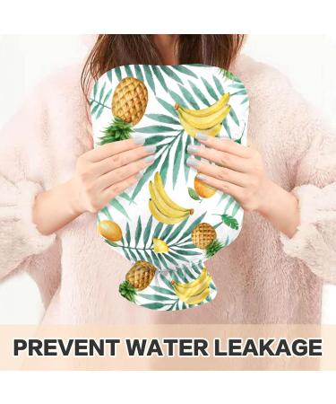 Naanle Palm Leaf Banana Pineapple Bottle | 1L Transparent Hot Water Bottle for Pain Relief & Therapy | Ideal for Bed Hand & Feet Warmth - Buy Online on GoSupps.com