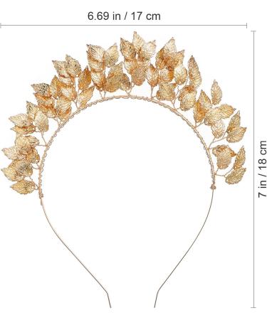 SOLUSTRE Bridal Headband Gold Leaf Princess Tiara Wedding Headpiece Prom Festival Hair Accessories for Women Girls Golden - Buy Online on GoSupps.com
