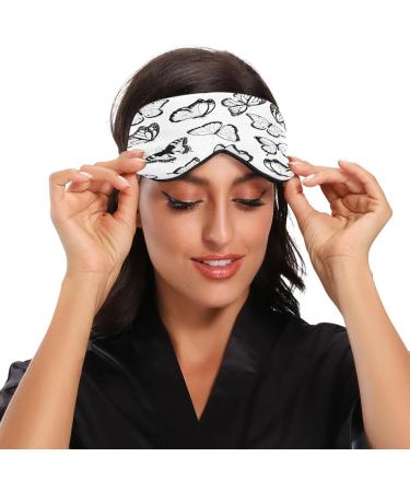 WELLDAY Black White Butterfly Sleep Mask - Adjustable Comfort Eye Shade for Men and Women - Buy Online on GoSupps.com