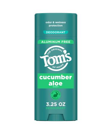 Tom s of Maine Cucumber Aloe Aluminum Free Natural Deodorant For Women & Men | Goes on Clear | Odor & Wetness Protection | Naturally Derived and Moisture-Locking Ingredients | 3.25 oz Cucumber Aloe 3.25 Ounce (Pack of 1)