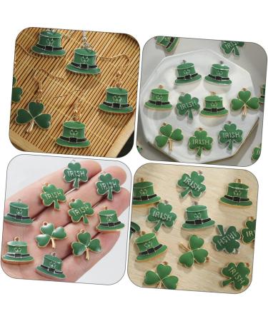EXCEART Earrings 20 pcs Shamrock Ornament Novel Four- Shape Keychain Sequins Bead Alloy Making Home Green - Buy Online on GoSupps.com