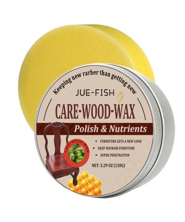 Furniture Wax | Healthy Safe Environmental Wood Cleaner | Bees Wax with Protective Layer Preserve Natural Beauty Beeswax Furniture Polish for Floor Tables Chairs 150g+sponge