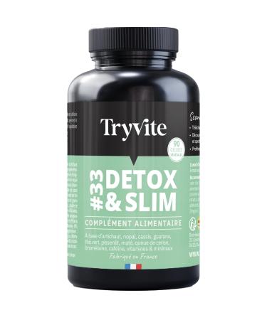 TRYVITE DETOX SLIM | Detox Minceur Puissant et Rapide | Coupe Faim Puissant et Efficace | Perte de Poids Rapide et Efficace | Fabriqu en France avec th vert et mat 80 unit (Lot de 1)