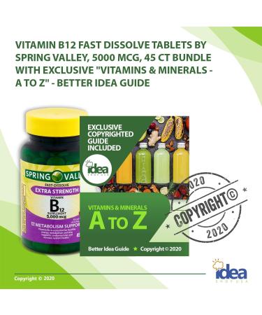 Spring Valley Vitamin B12 Fast Dissolve Tablets 5000 mcg + A to Z Vitamins & Minerals | Metabolism Support, Natural Mixed Berries Flavor | 45ct Pack for Energy Boost | Better Idea Guide - Buy Online on GoSupps.com