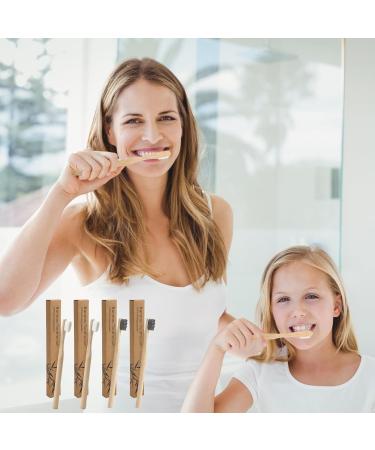 4-Piece Nano Bamboo Toothbrush Set - BPA-Free Extra Soft Bristles Vegan & Eco-Friendly for Sensitive Gums - Travel & Home Use (2 Black 2 White) - Buy Online on GoSupps.com