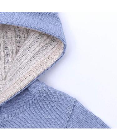 Kids Tales Newborn Baby Winter Warm Rabbit Ear Hooded Romper - Blue (0-3 Months) - Buy Online on GoSupps.com