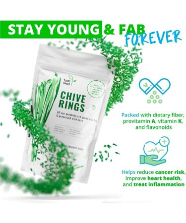 Green Dried Chives Rings (112g) Premium Healthy Rich Vitamin A C Aromatic Chopped Chive Rings Non-GMO Convenient Dried Herbs for Spice Rubs & Cooking Sauces (112g) - Buy Online on GoSupps.com