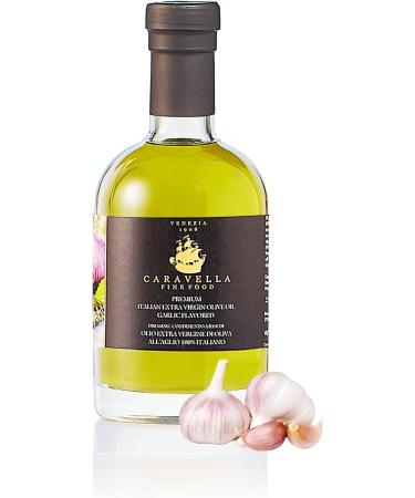  CARAVELLA FINE FOOD Caravella Fine Food Garlic Flavored Extra Virgin Olive Oil 250ml Venetian Condiment - Anticholesterol Vitamin E Antioxidants - Perfect for Watering Grills Barbecues Dressings Dips - Buy Online on GoSupps.com