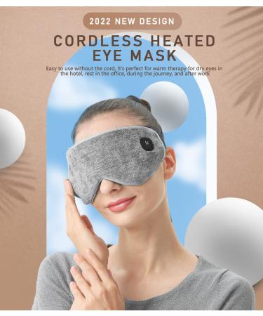 Aroma Season Cordless Heated Eye Mask - Washable & Portable Electric Warm Compress for Dry Eyes, Stye, Blepharitis - Gray - Buy Online on GoSupps.com