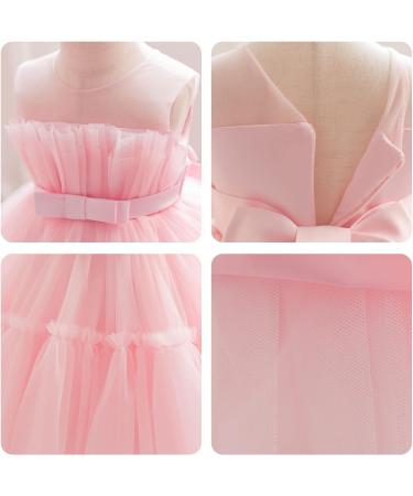 Miipat Baby Girl Tulle Sleeveless Dress for Princess Party, Wedding, Birthday - Pink (6-12 Months) - Buy Online on GoSupps.com