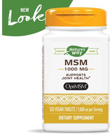 Nature's Way MSM 1000 mg - 120 Vegan Tablets for Joint & Skin Health - Buy Online on GoSupps.com