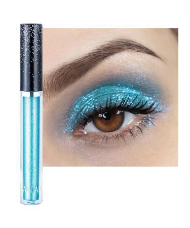 Glitter Eyeshadows Liquid Eyeshadows Long-lasting Liquid Glitter Eyeshadows Shimmer-Eyeshadows Metals-Gloss-Sparkling Silver Gold High-pigmented Colorful Glitter Eye Shadows(08#Light-Blue)